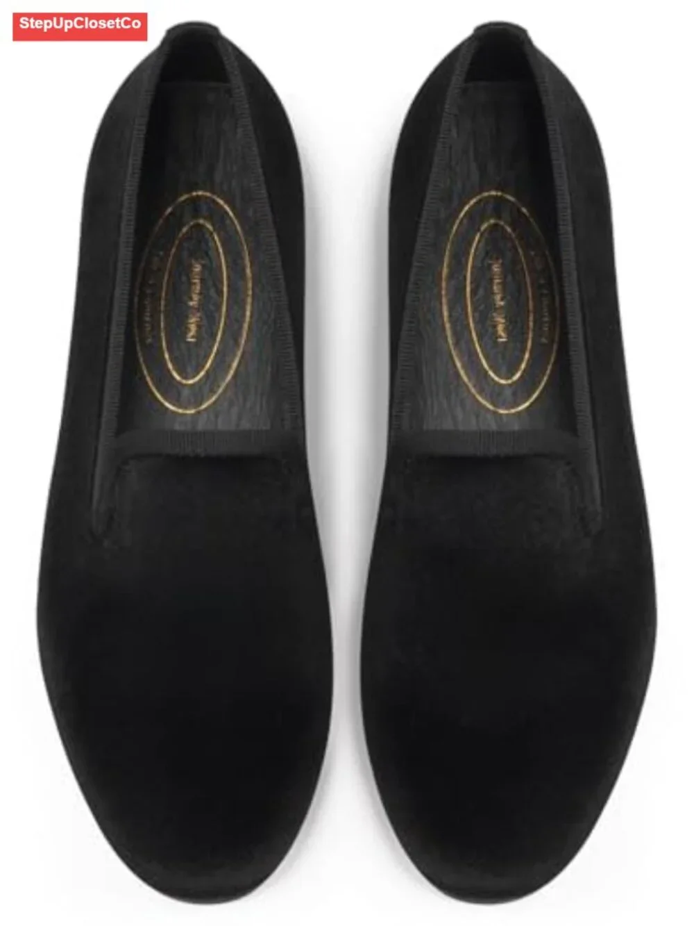 Women's Embroidered Velvet Loafer Flats Slip-On Smoking Slippers